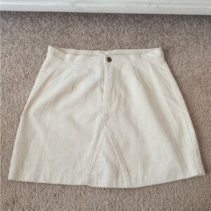 Cream Corduroy Skirt